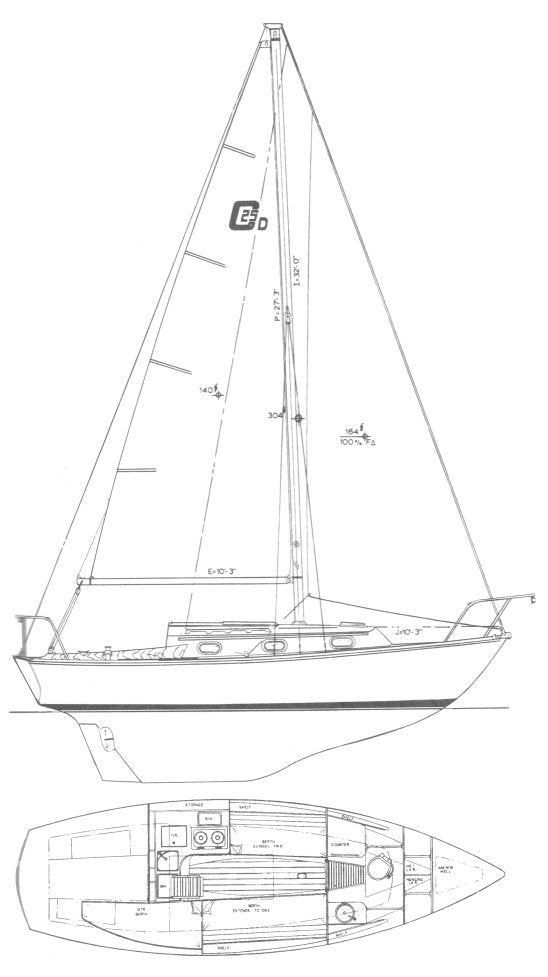 cape dory 25 drawing
